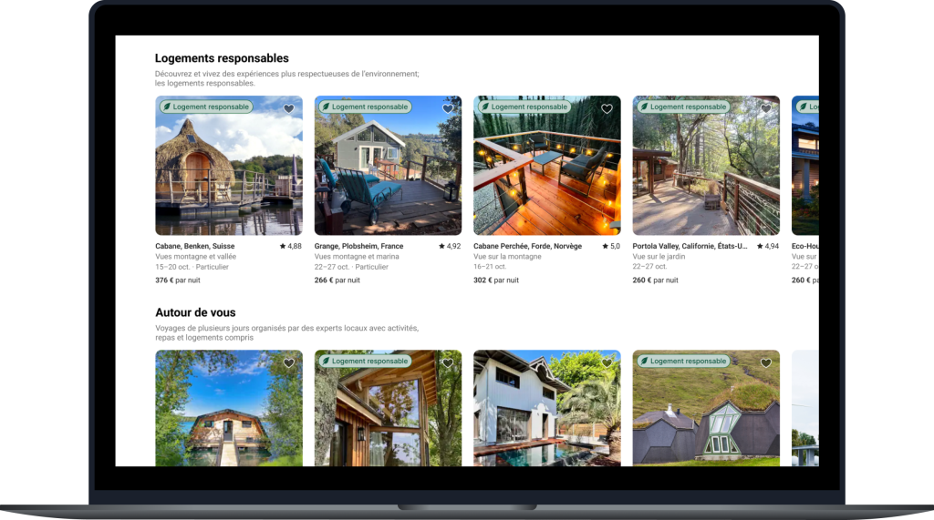 Sous le header, nouveau focus recommandations : logements éco-responsables